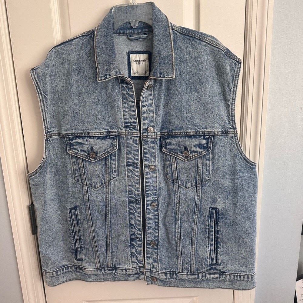 Abercrombie & Fitch Blue Denim Vest